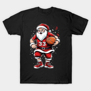 Santa Slam Dunk, Merry Christmas Gift, Basketball Gift T-Shirt